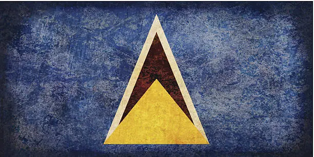 Vector illustration of Saint Lucia grunge flag