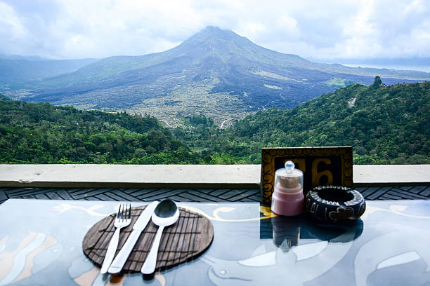 Lunch time at restaurant overlooking the Kintamani