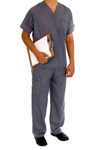 istock Male Nurse with clipboard 475297502