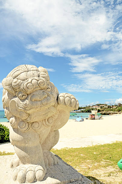 Pretty Shisa In Onna Beach Okinawa Japan Stock Photo - Download