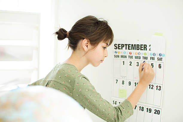 planes de septiembre - calendar september education month fotografías e imágenes de stock