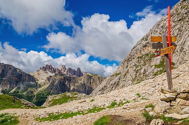 istock Trail marker on Croda Negra, Dolomites Italy 475303470
