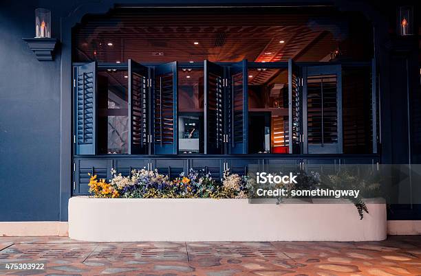 Cafe Window Stock Photo - Download Image Now - Restaurant, Facade, Cafe