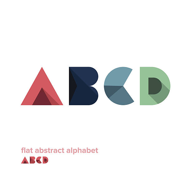 Modern Simple Abstract Colorful Alphabet vector art illustration