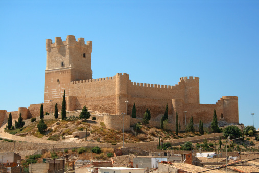 Villena, Spain - August 20, 2013: Villena Castle in Costa Blanca Alicante Spain. Villena is the part of Route of the Castles of Vinalopó