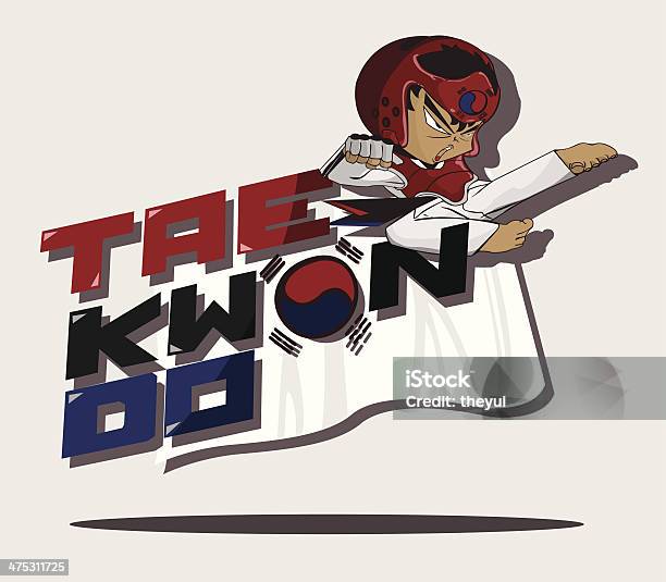 Taekwondo Martial Art Stock Illustration - Download Image Now - Active Lifestyle, Activity, Adult