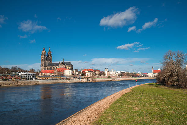 istock Magnificent Cathedral of Magdeburg at river Elbe, Germany 475321479
