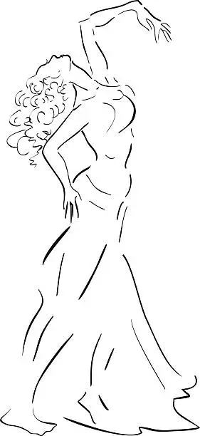 Vector illustration of Sketch of dancer
