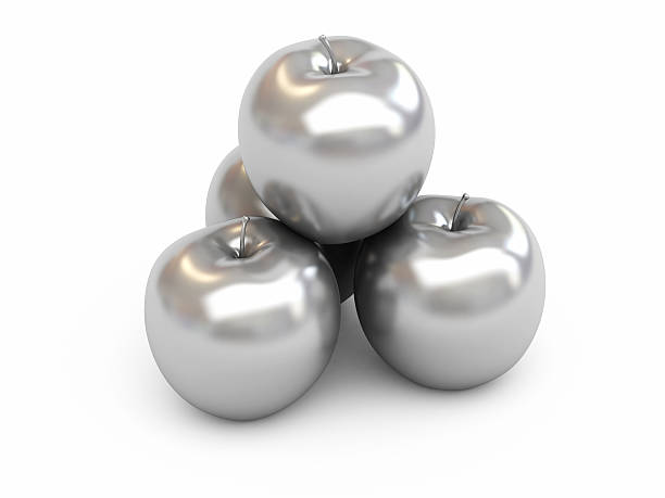 Silver Apples Stock Photo - Download Image Now - Apple - Fruit