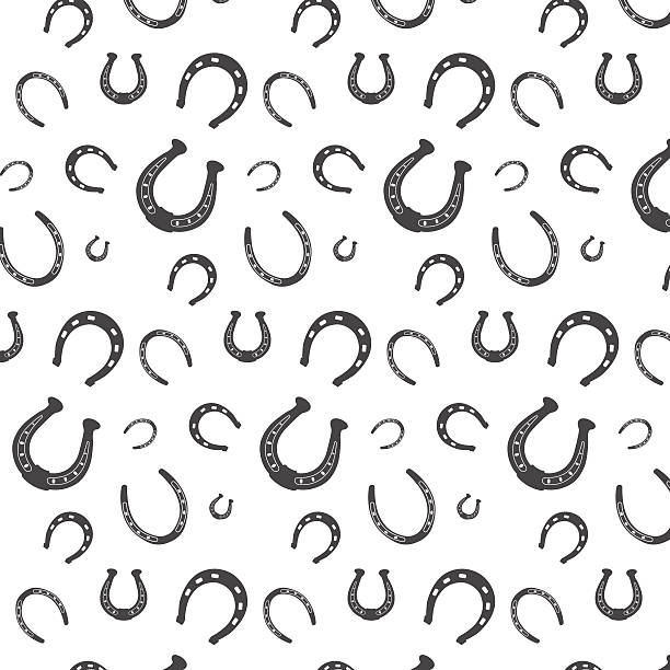 рисунок в виде подковы - horseshoe seamless backgrounds vector stock illustrations