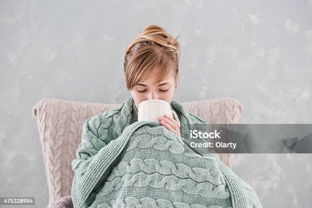 Attractive Woman With Cup Of Hot Drink Stock Photo - Download Image Now - Women, Winter, Tea - Hot Drink