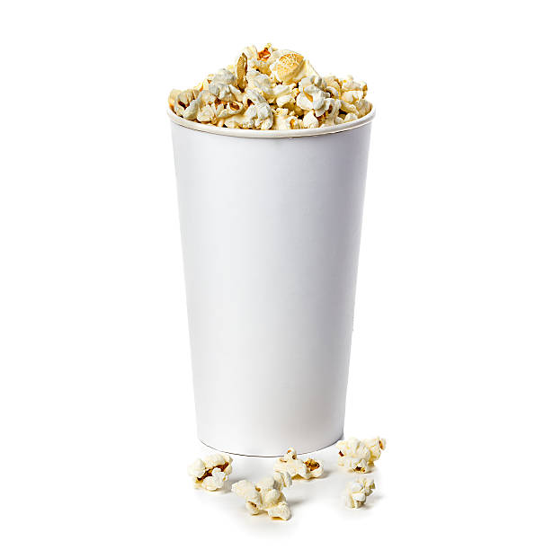 istock Popcorn isolated in cardboard box on a white background 475329000