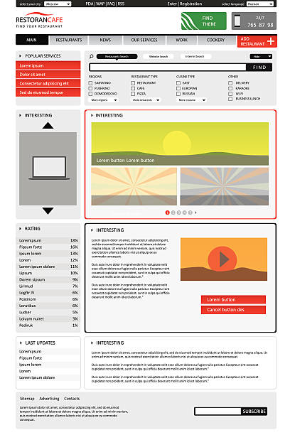 illustrations, cliparts, dessins animés et icônes de modèle de site web modifiable catalogue - web page backgrounds design abstract