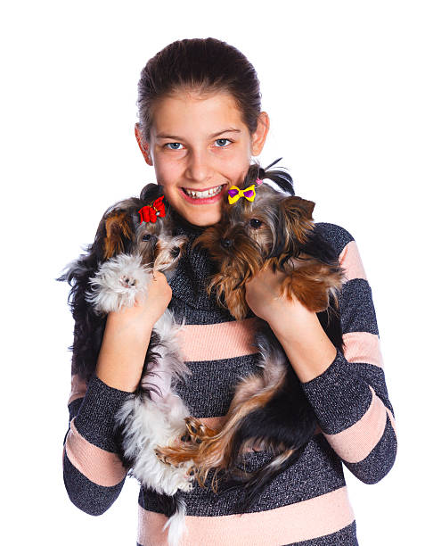 istock Girl with Yorkshire terrier 475333638