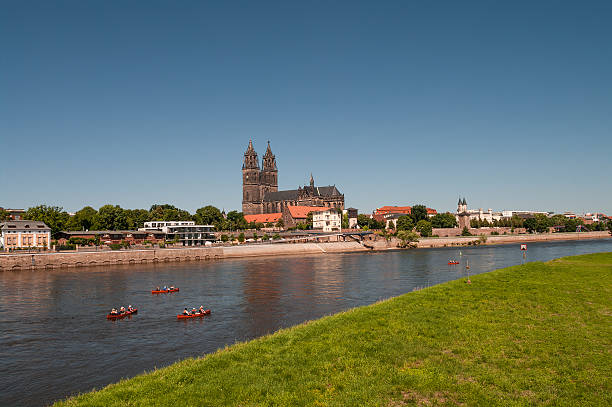 istock Magnificent Cathedral of Magdeburg at river Elbe, Germany 475334149