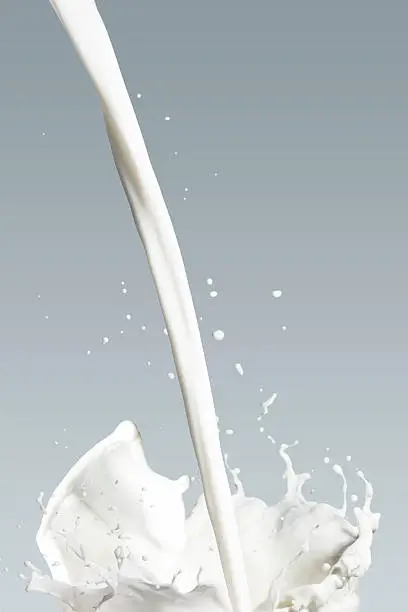 Milk Splash from glass on white background