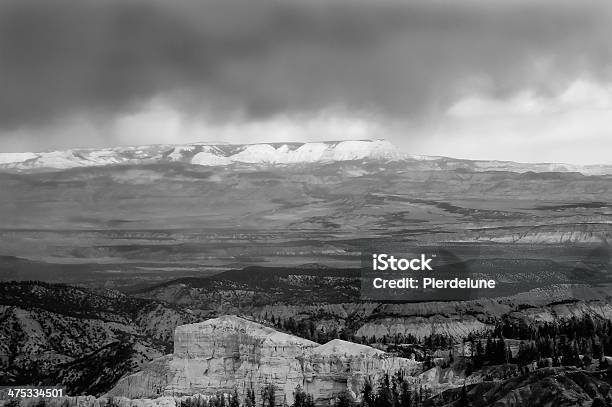 Cloudscape And Scenic View From Yovimpa Point Stock Photo - Download Image Now - Arid Climate, Barren, Black And White