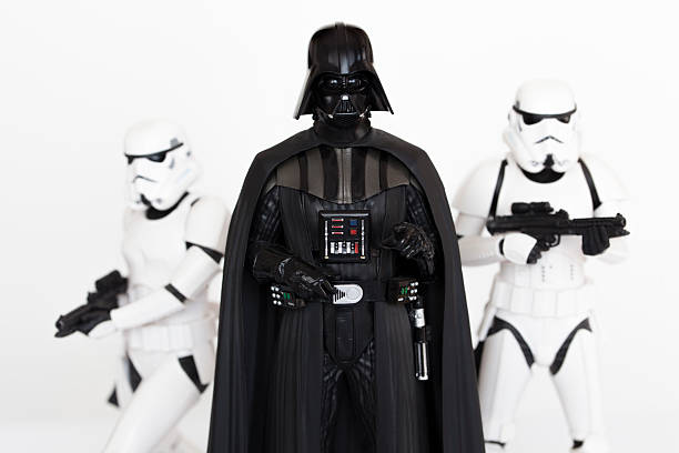 Darth Vader and Stormtroopers istanbul Turkey - May 22, 2015: Portrait of  the Star Wars movie character action figure Darth Vader and Stormtroopers in action. action figure photos stock pictures, royalty-free photos & images