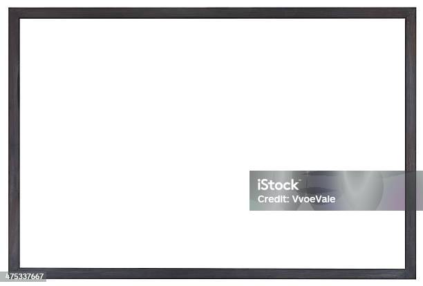 Simple Narrow Grey Wooden Picture Frame Stock Photo - Download Image Now - Picture Frame, Black Color, Border - Frame