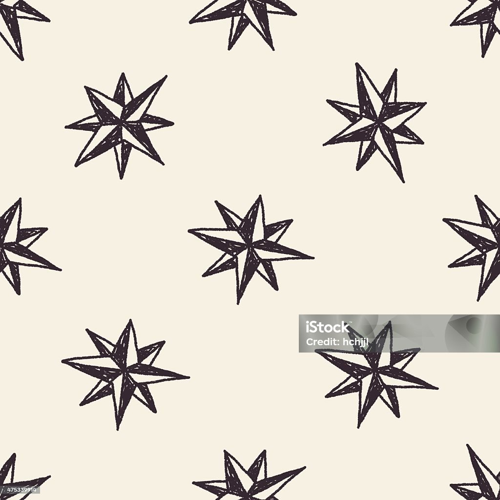 Compass Star Doodle Seamless Pattern Background Stock Illustration ...