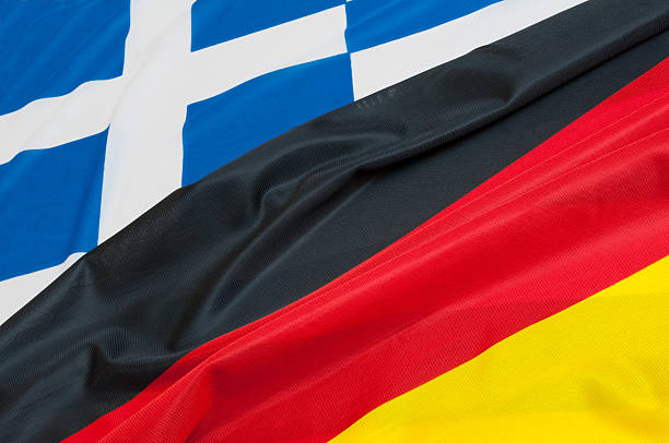 istock Flags of Germany and Greece. 475340090