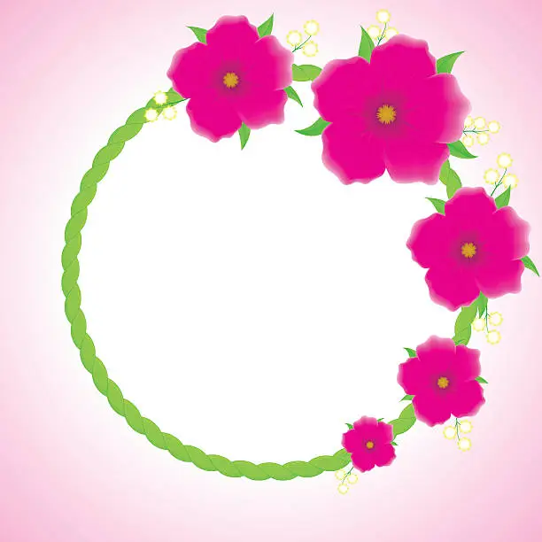 Vector illustration of Beautiful greeting card with floral wreath.