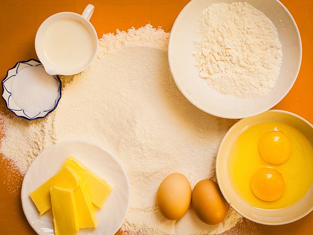Preparation for baking, bake ingredients.