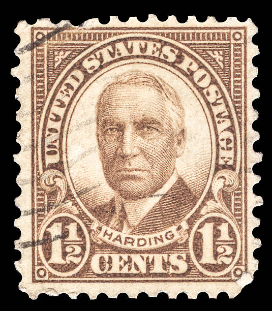 Warren Gamaliel Harding n a USA postage stamp stock photo