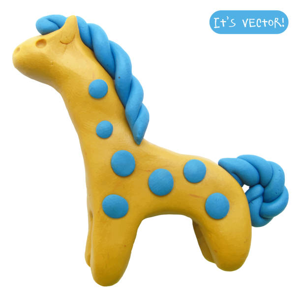istock Icon of plasticine toy horse 475345554