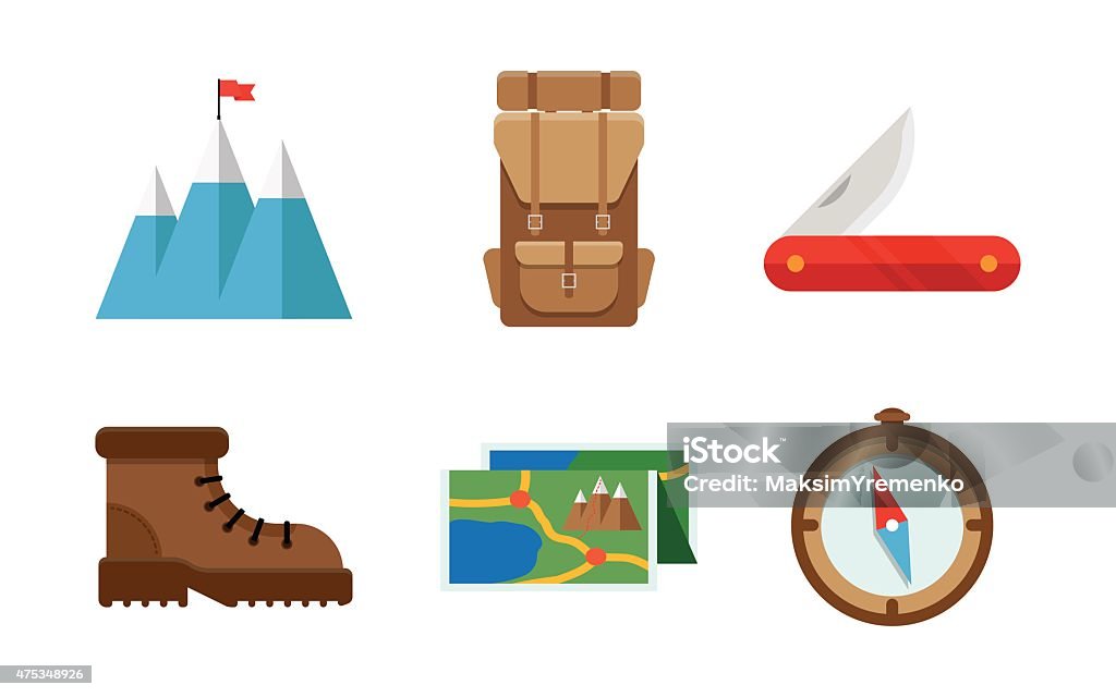 Campamento iconos de - arte vectorial de 2015 libre de derechos