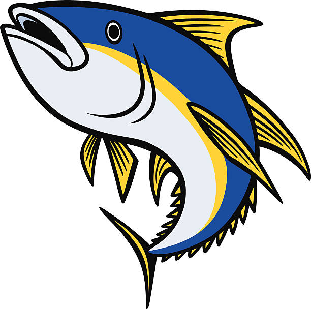 tuńczyk żółtopłetwy ikonę - yellowfin tuna obrazy stock illustrations
