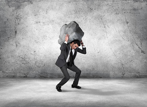 Frustrated Young Businessman Carrying Stress