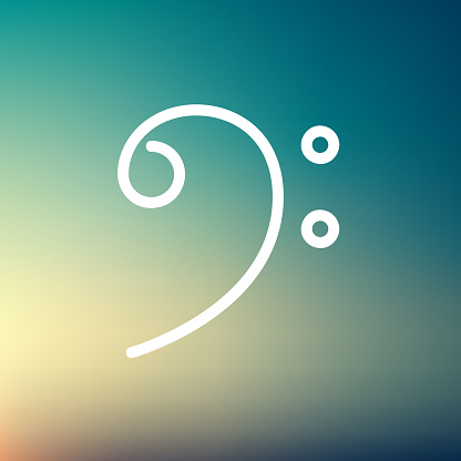 C-clef icon thin line for web and mobile, modern minimalistic flat design. Vector white icon on gradient mesh background.