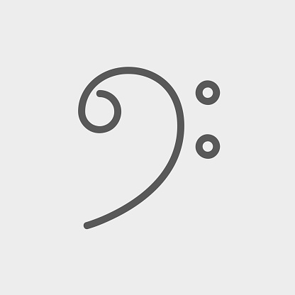 C-clef icon thin line for web and mobile, modern minimalistic flat design. Vector dark grey icon on light grey background.