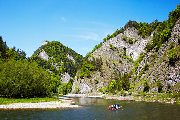 Gorge rafting The Dunajec River Gorge rafting the most pleasant way of visiting Pieniny National Park. szczawnica stock pictures, royalty-free photos & images