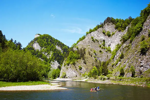 The Dunajec River Gorge rafting the most pleasant way of visiting Pieniny National Park.
