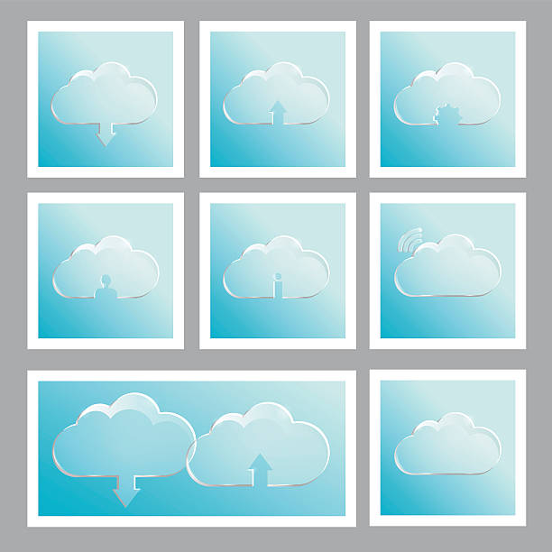 иконки с clouds - silver paper stock illustrations