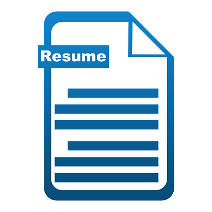 Resume concept image with file symbol with resume text on it.