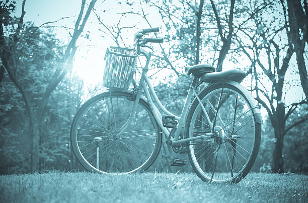 istock Classic Bicycle at sunset in the park or deep forest 475357278