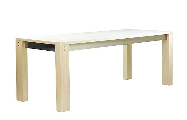istock Dinning table in ivory color isolated on white 475357736