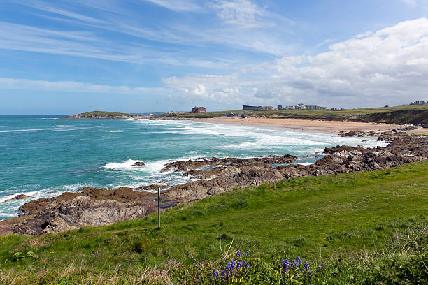 istock Fistral beach Newquay North Cornwall UK blue bells in spring 475362170