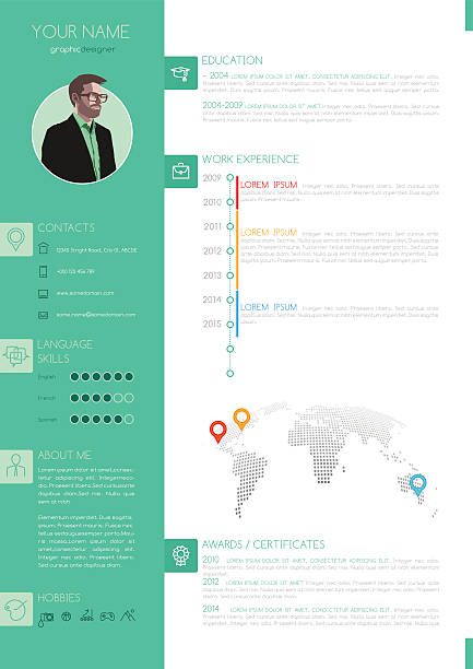 ベクトルエレガントなミニマリストスタイルの再開-cv テンプレート - infographic resume skill business点のイラスト素材／クリップアート素材／マンガ素材／アイコン素材