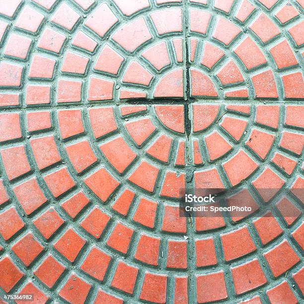 Red Texture On The Tiles Stock Photo - Download Image Now - 2015, Backgrounds, Cement