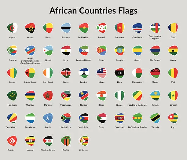 Vector illustration of African countries flag