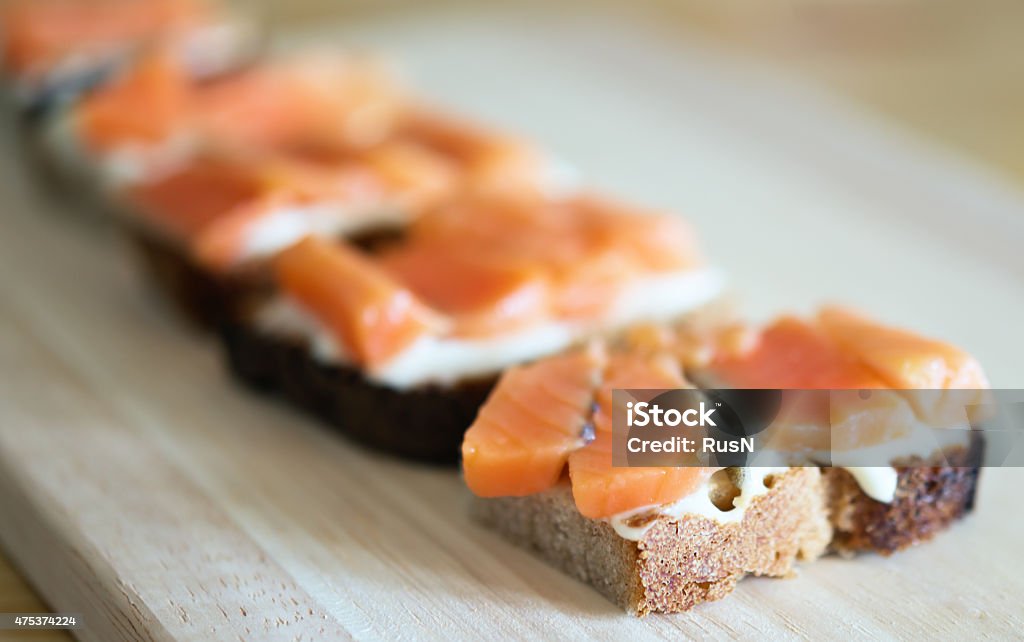 sandwiches sandwiches with red fish and soft cheese 2015 Stock Photo