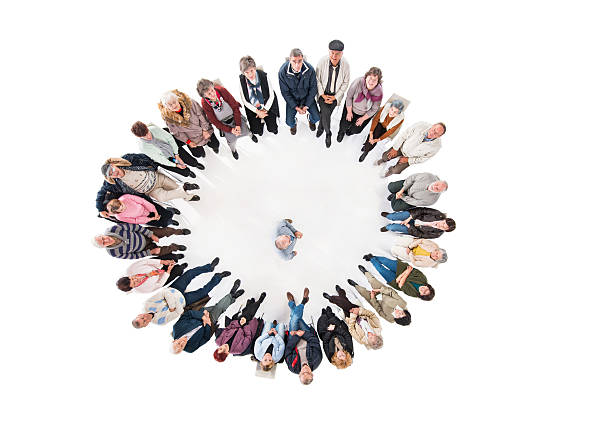 istock Above view of a group of seniors on a training. 475374540