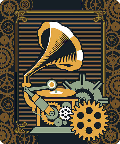ilustrações, clipart, desenhos animados e ícones de steampunk mecanismo - victorian architecture audio