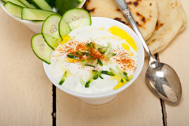 istock Arab middle east goat yogurt and cucumber salad 475381872