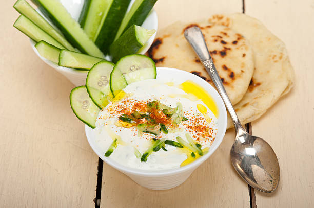 istock Arab middle east goat yogurt and cucumber salad 475381874