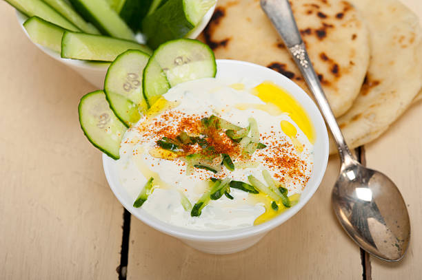 istock Arab middle east goat yogurt and cucumber salad 475383262